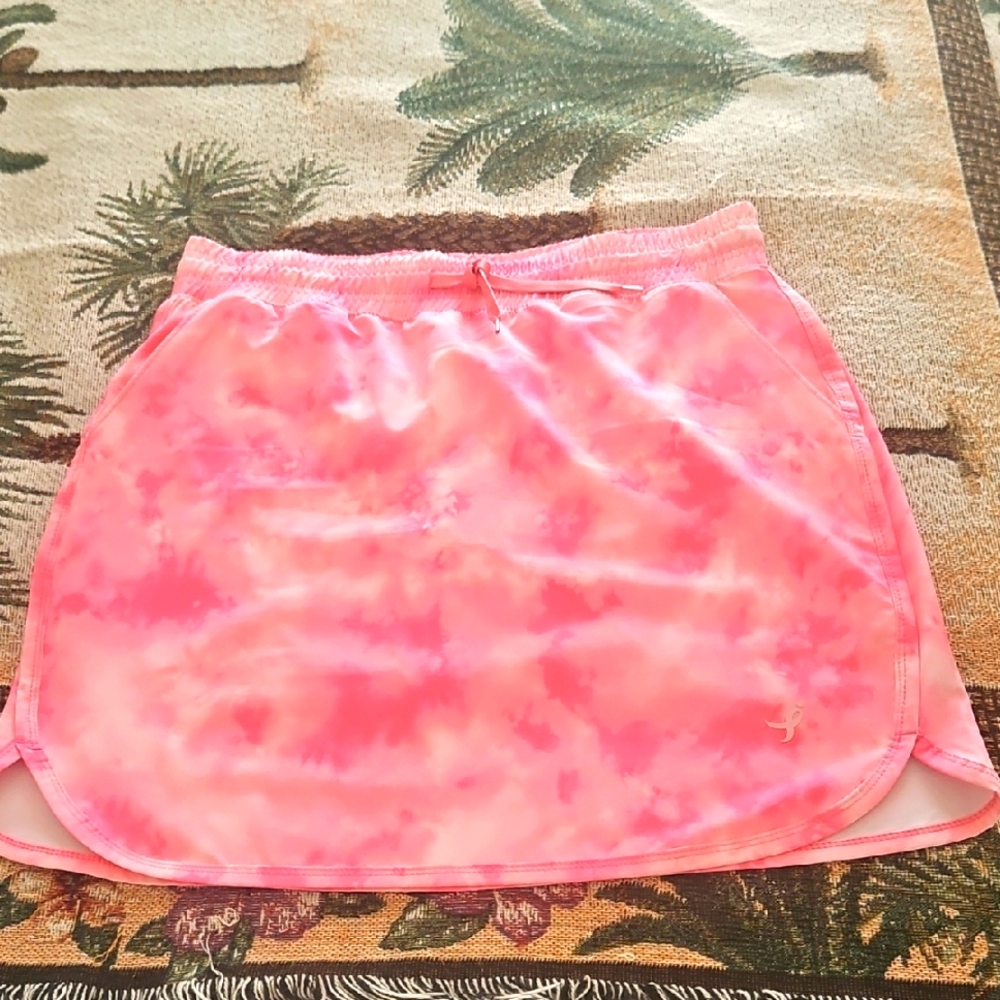 Susan KOMEN Tie Dyed Skort Built In Shorts Size L Pink